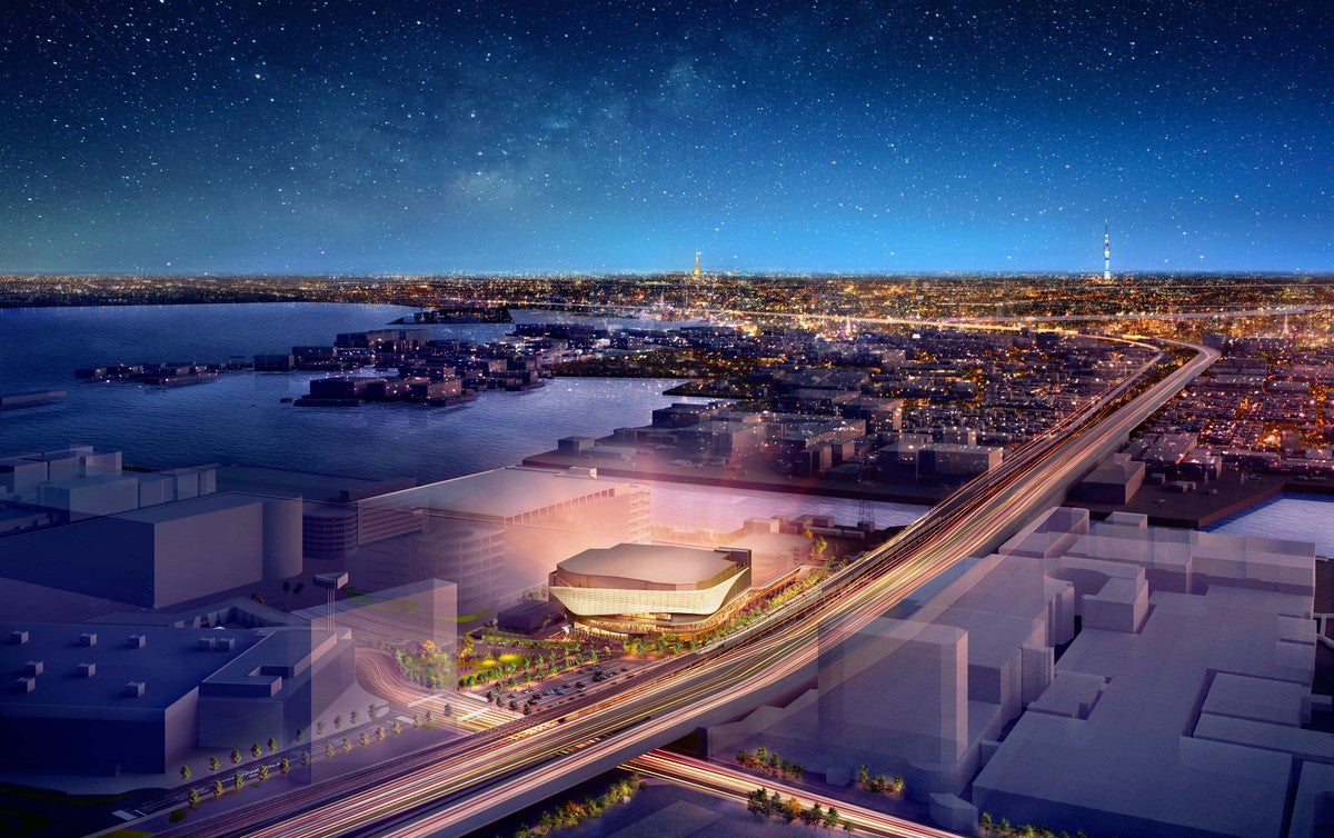 （仮称）ららアリーナ 東京ベイ鳥瞰CG／提供画像