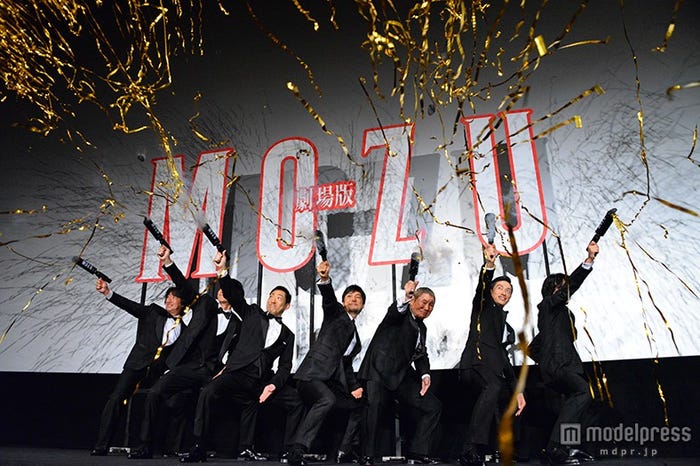 (左から)羽住英一郎監督、松坂桃李、香川照之、西島秀俊、ビートたけし、伊勢谷友介、池松壮亮