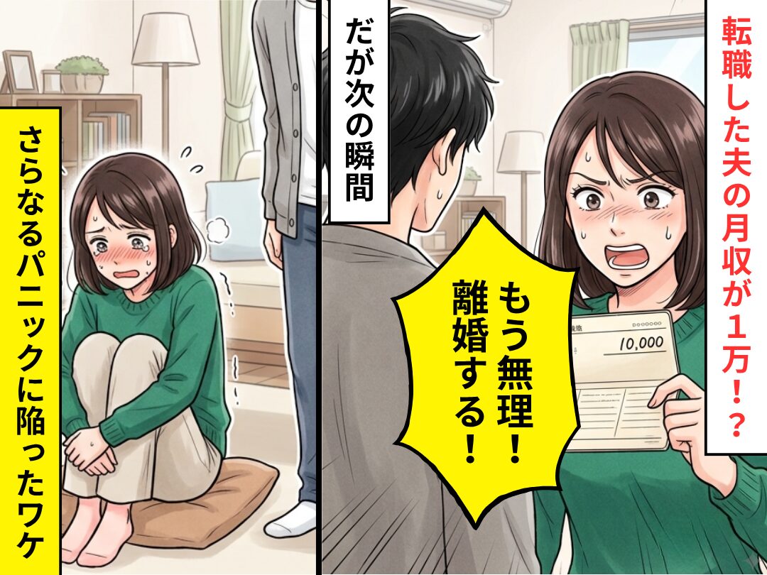 転職した夫の月収が1万！？妻「もう無理！離婚する！」だが次の瞬間⇒妻が“さらなるパニック”に陥ったワケ