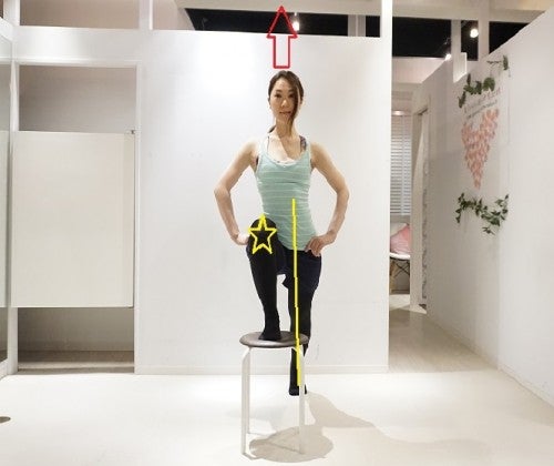 内ももを天井に見せるように