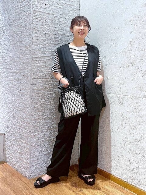グローバルワーク　パンツ　お手入れらくらくリネンイージーパンツ