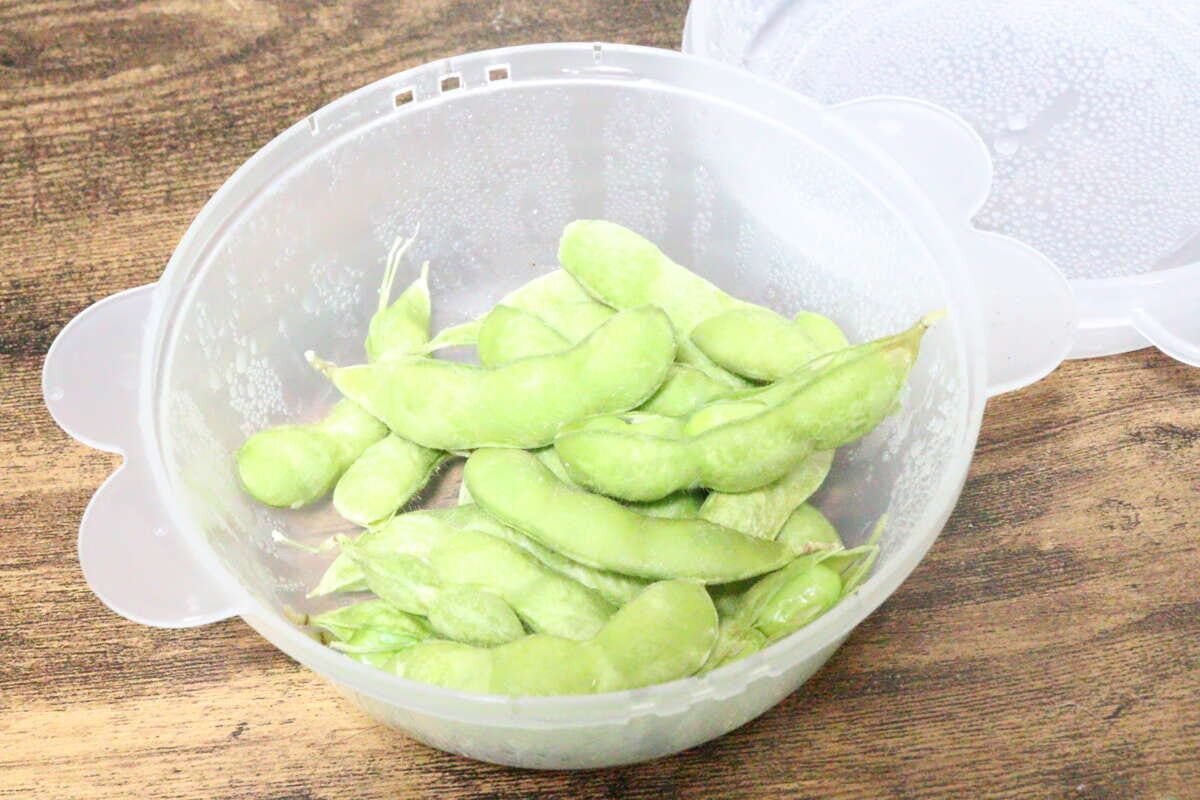 ダイソー 電子レンジでお手軽肉まん&枝豆調理器 枝豆 仕上がり ダイソー 電子レンジでお手軽肉まん&枝豆調理器 枝豆 仕上がり