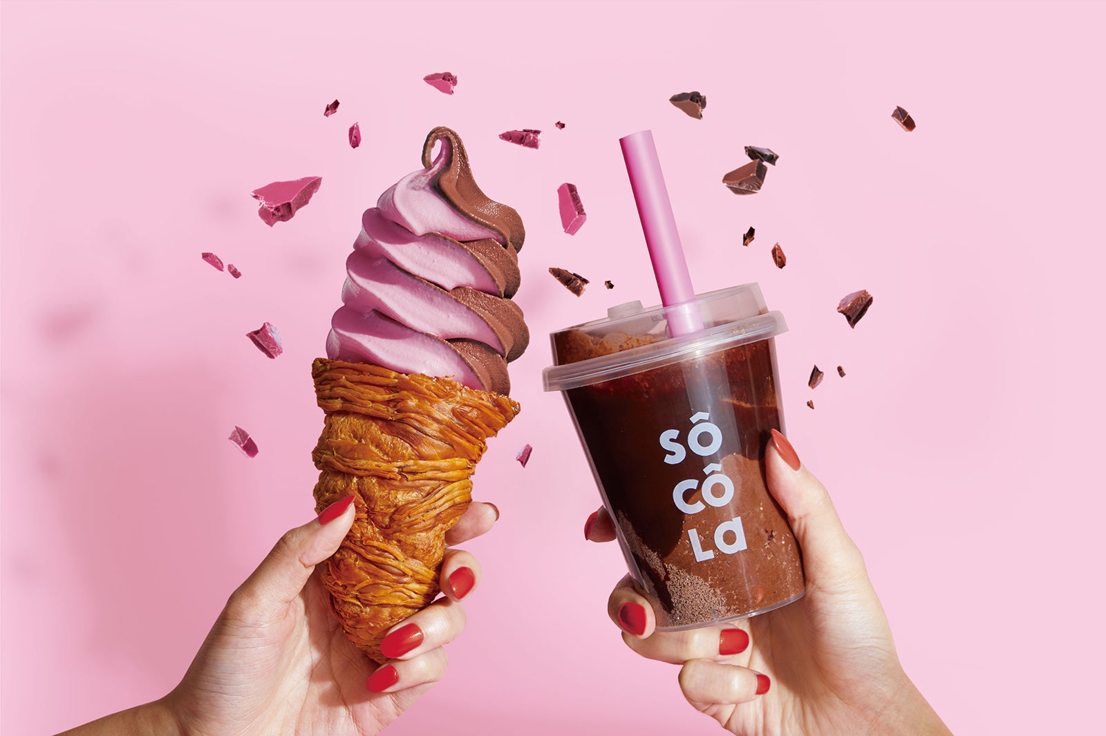 濃厚チョコレート専門店「ソコラ」大阪に、純生チョコのソフトクリームやスムージー提供