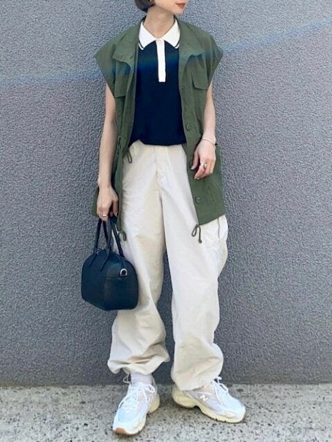 ポロシャツ　コーデ