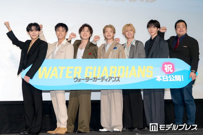 長野蒼大、砂田将宏、椿泰我、森愁斗、小西詠斗、小泉光咲、瀧川元気監督(C)モデルプレス