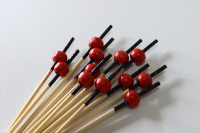竹製ピックス（かんざし、12本）　デザイン