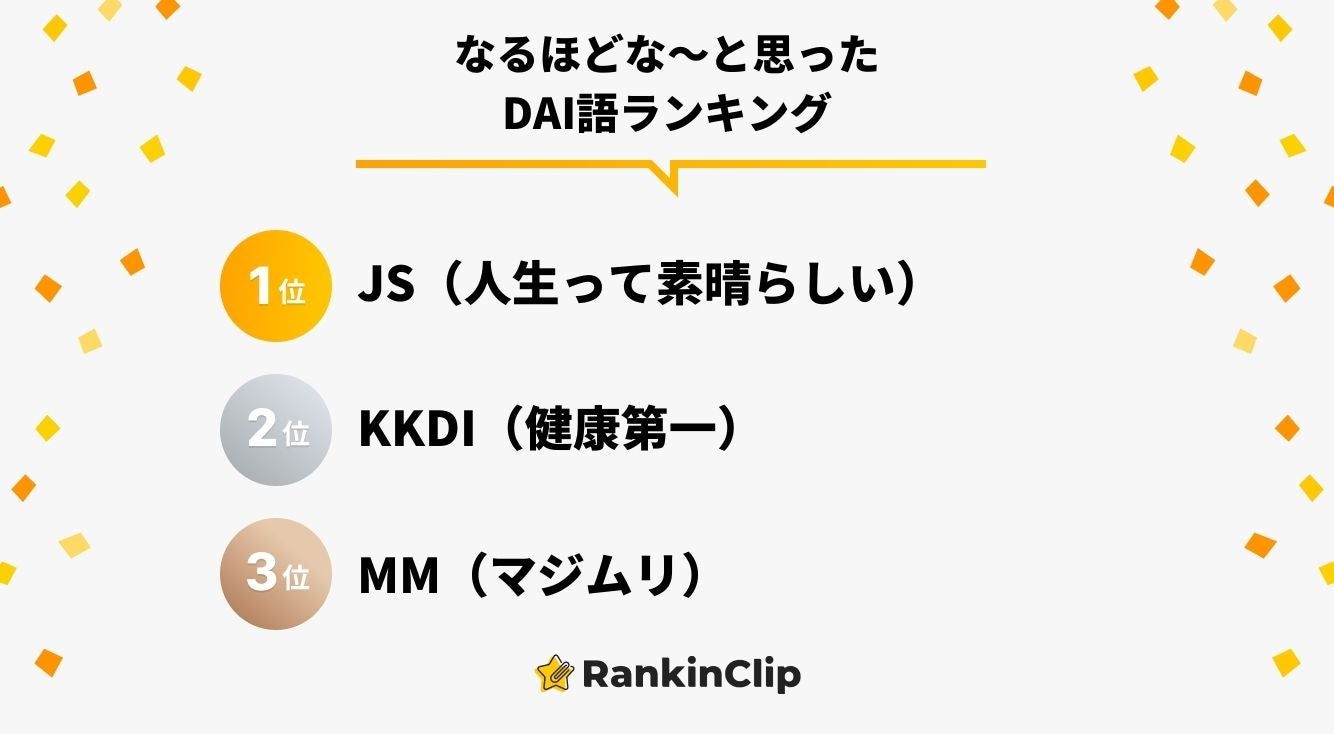 なるほどな～と思ったDAI語ランキング