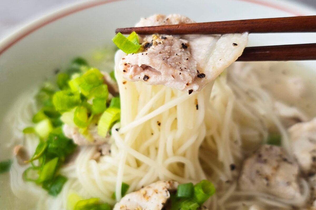 豚ネギ塩そうめん・実食