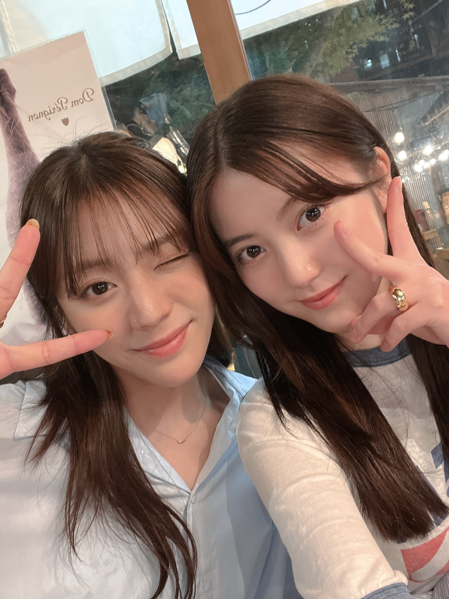 貴島明日香、中野恵那／中野恵那Twitterより