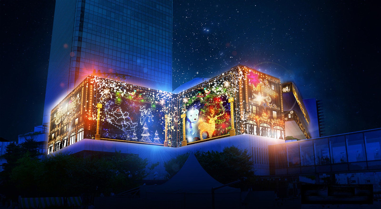 東京スカイツリータウンプロジェクションマッピング（イメージ）／画像提供：東京スカイツリータウン