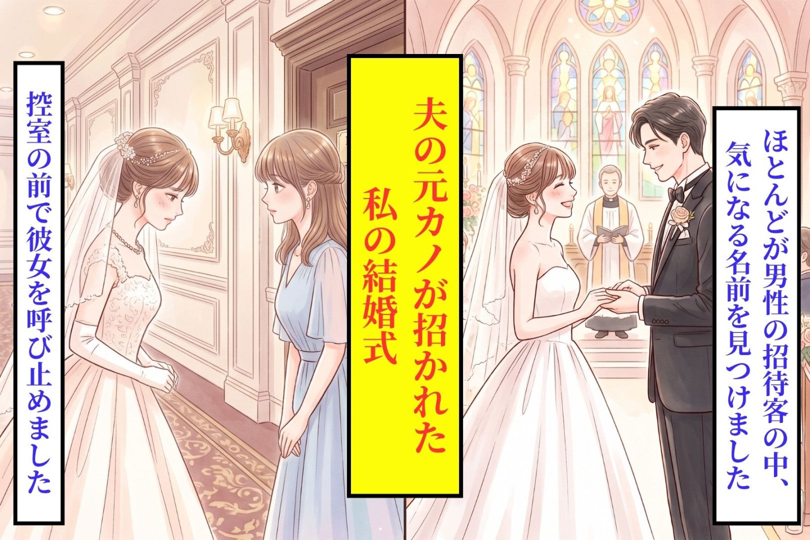 夫の元恋人が招かれた私の結婚式→挨拶の列で笑顔を作れなかった私が、控室の前で彼女を呼び止めた理由