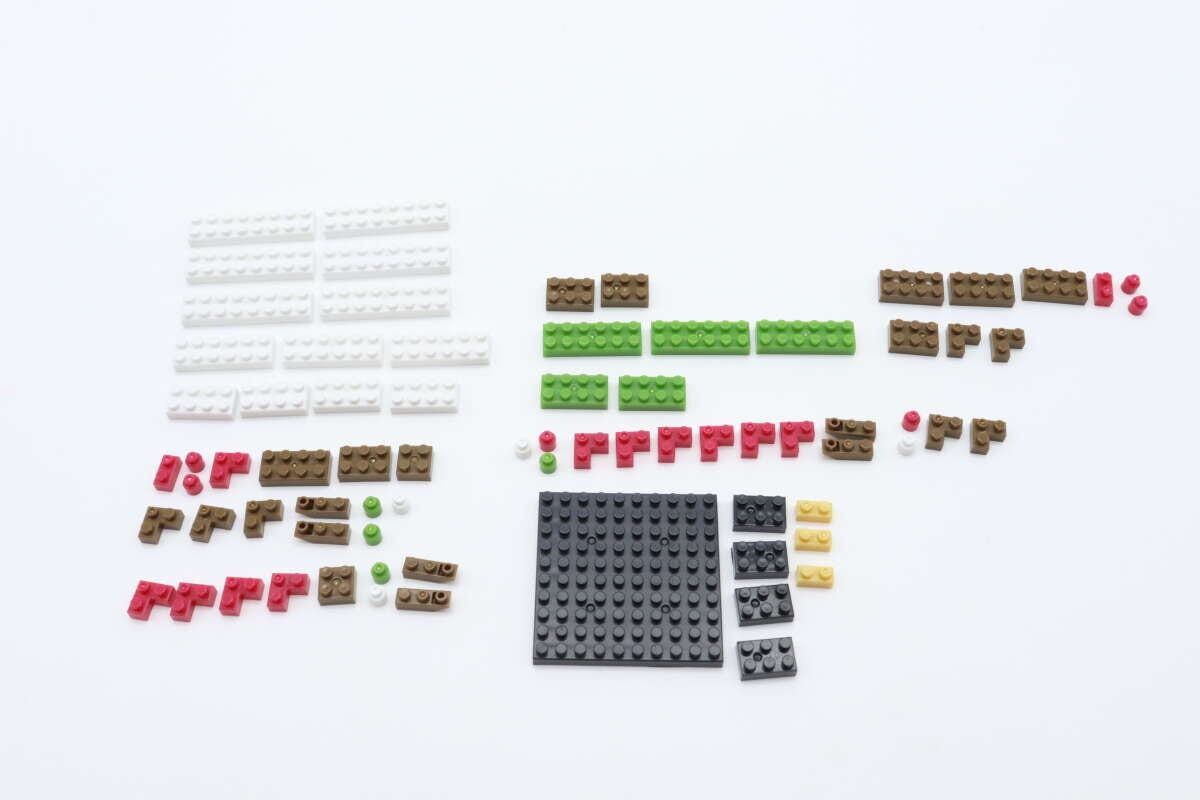 ダイソーのプチブロック（梅）のパーツ