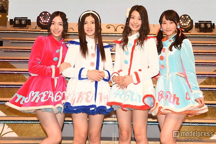 (左から)SKE48の松井珠理奈、北川綾巴、宮前杏実、松井玲奈(C)AKS