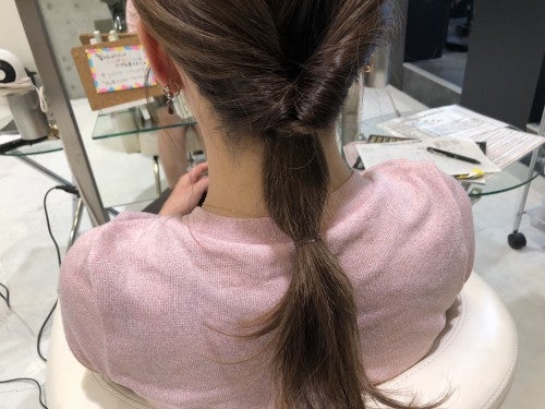 くるりんぱした少し先のところをくくる