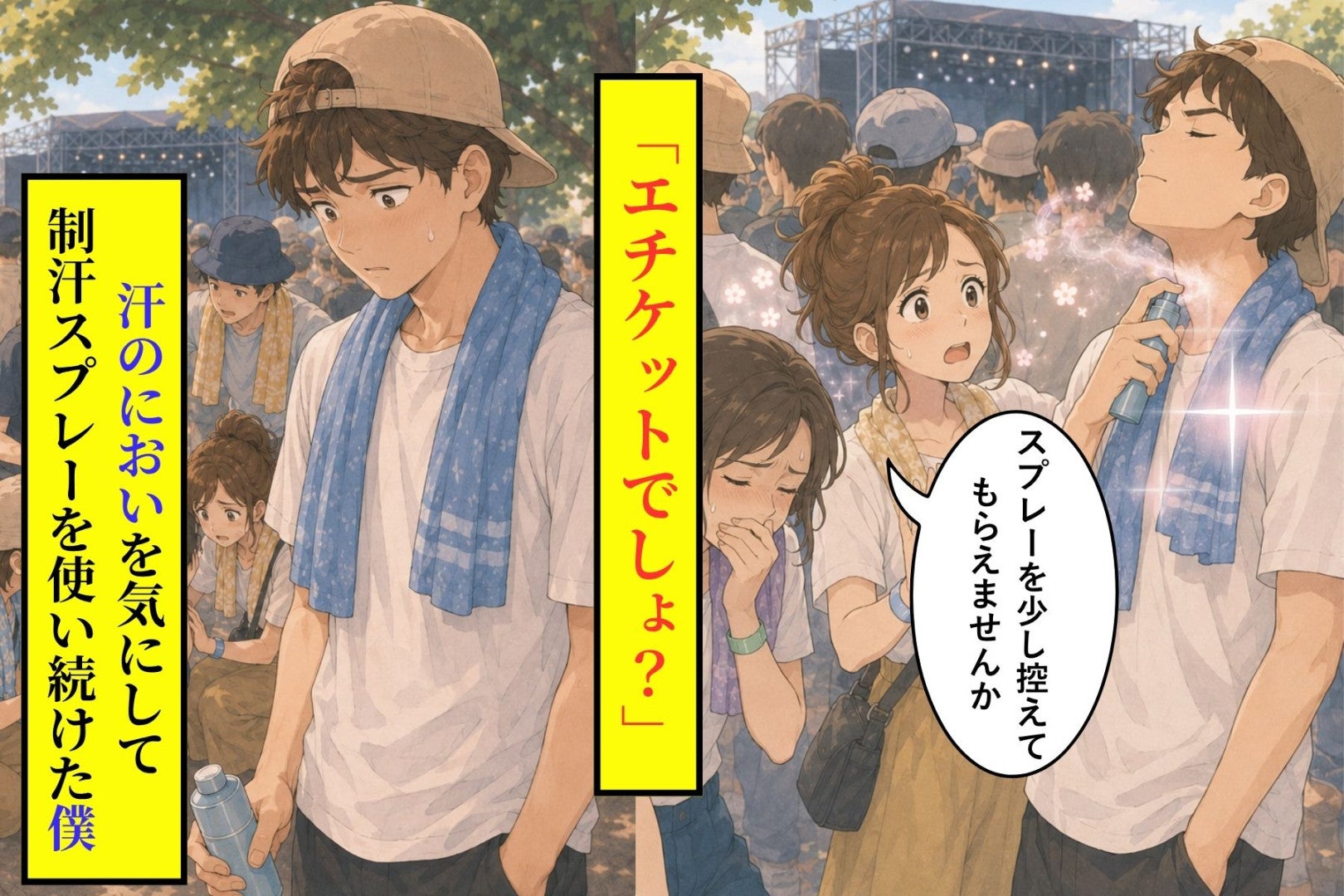 汗のにおいを気にして制汗スプレーを使い続けた僕→人混みで本当に迷惑だったものに気づいた話