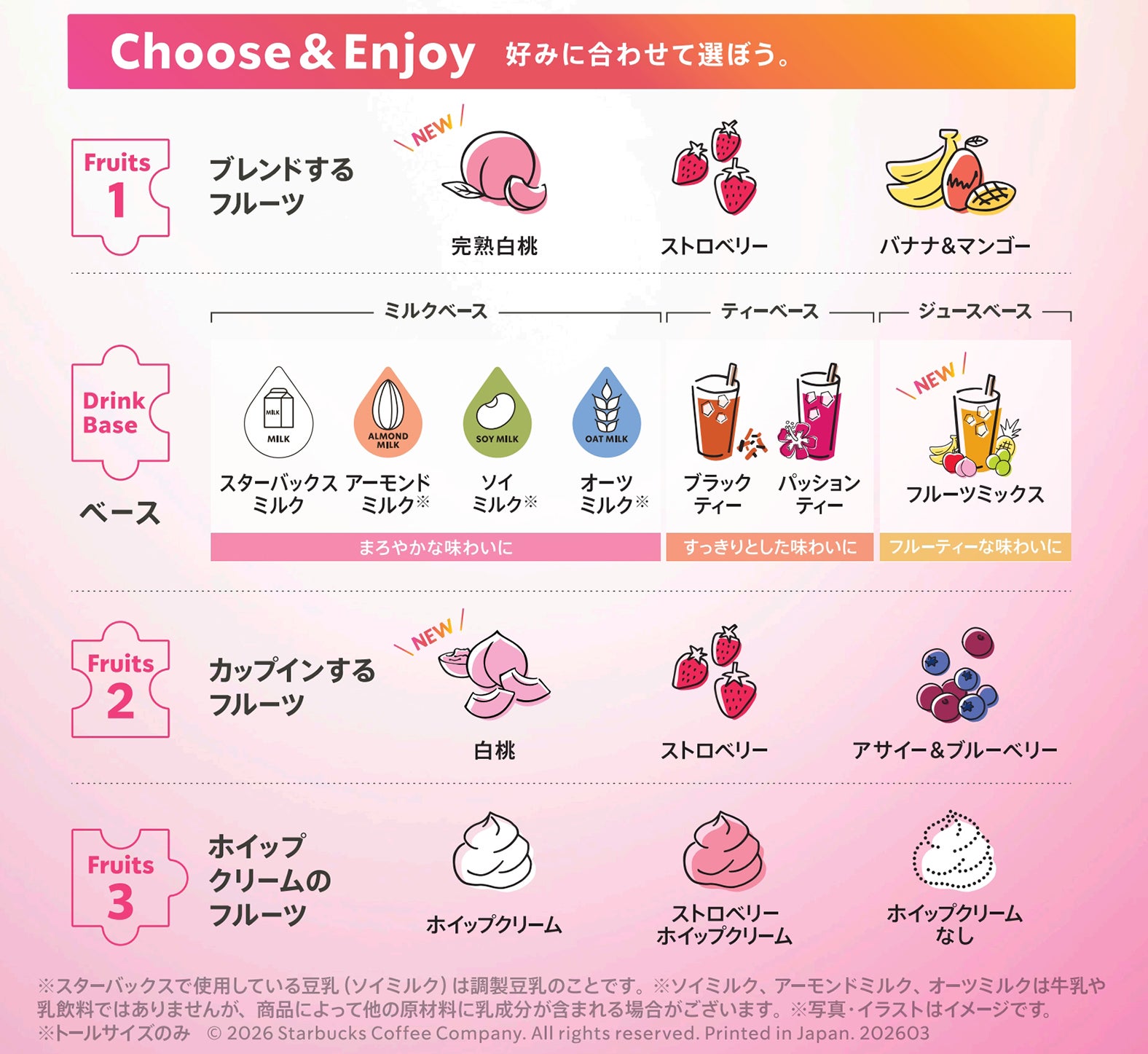 「My フルーツ³ フラペチーノ」（提供写真）