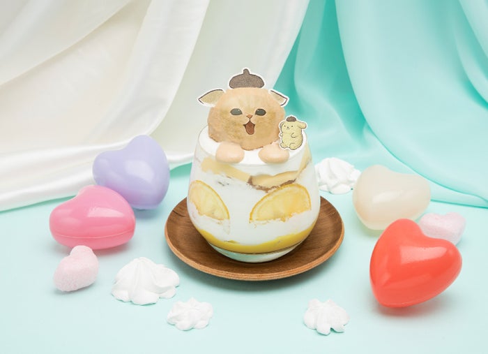 ポムポムプリンのしましまパフェだにゃん税込1,760円(C)mofusand (C)2023 SANRIO.CO.,LTD. APPROVAL NO. L637383