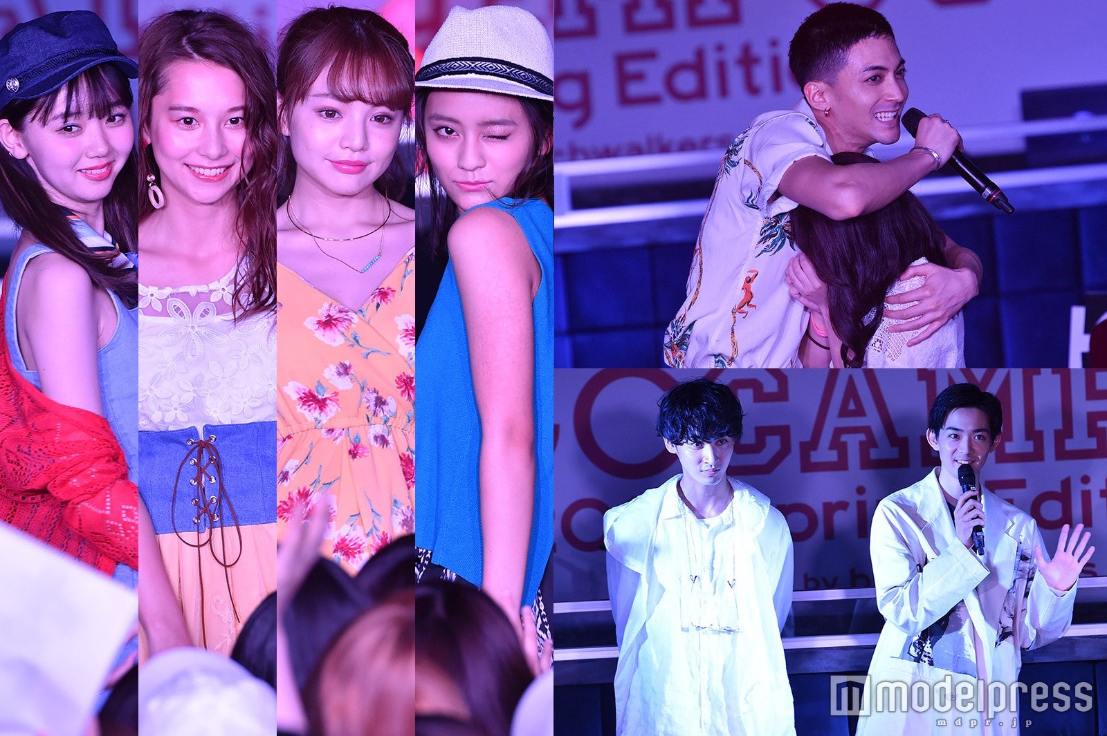 （左から）江野沢愛美、Niki、吉木千沙都、岡田結実（上）永瀬匡（下）上杉柊平、竜星涼 （C）モデルプレス