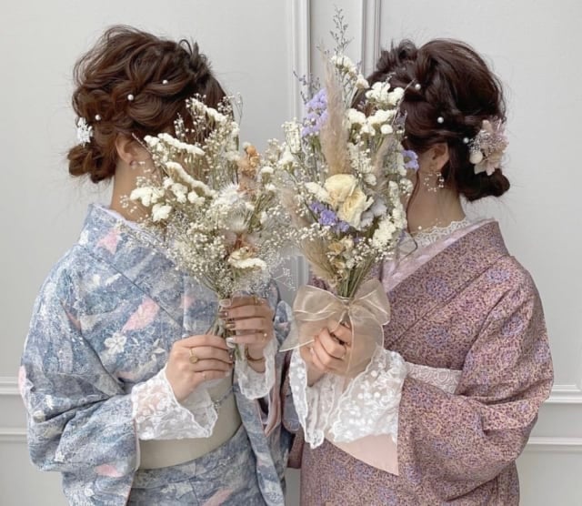 横が可愛い浴衣ヘアアレンジ