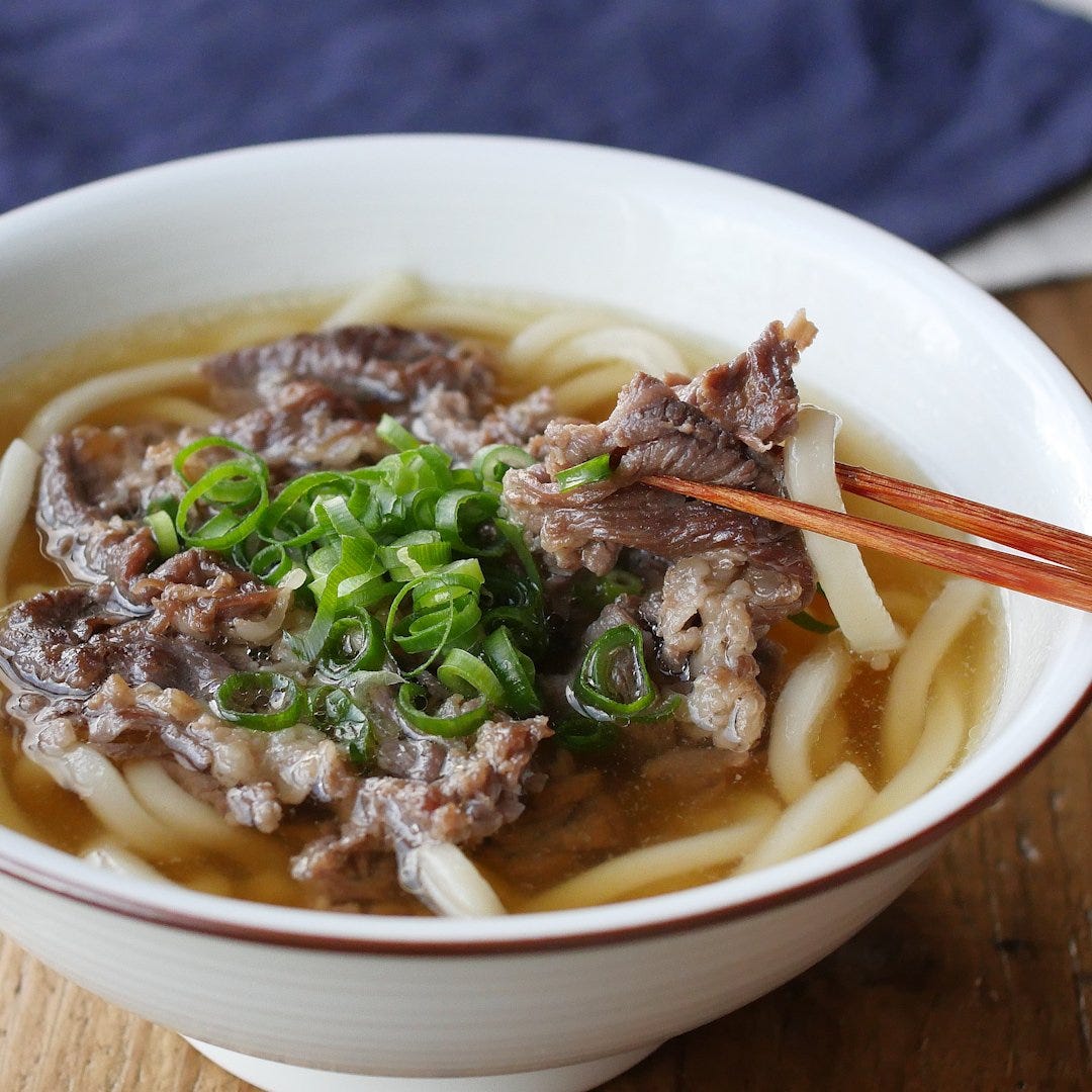 レンジで簡単!関西風肉うどん