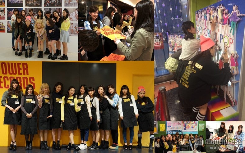 サプライズでアルバイトに挑戦したE-girls／大阪の様子