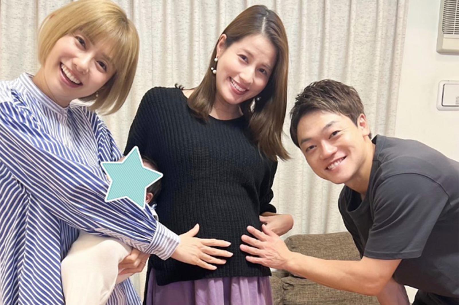 山崎夕貴アナ、永島優美アナ、おばたのお兄さん／永島優美アナInstagramより