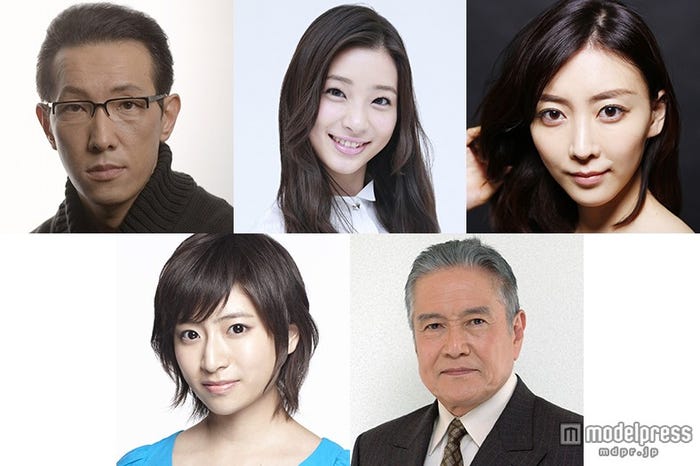 (左上より時計回りに)阪田マサノブ、足立梨花、渡辺舞、竜雷太、南沢奈央