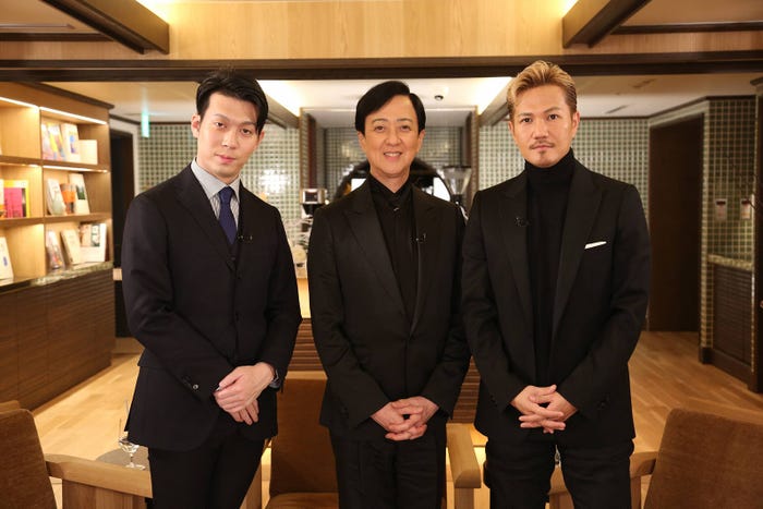 (左から)中村児太郎、坂東玉三郎、EXILE ATSUSHI(C)フジテレビ