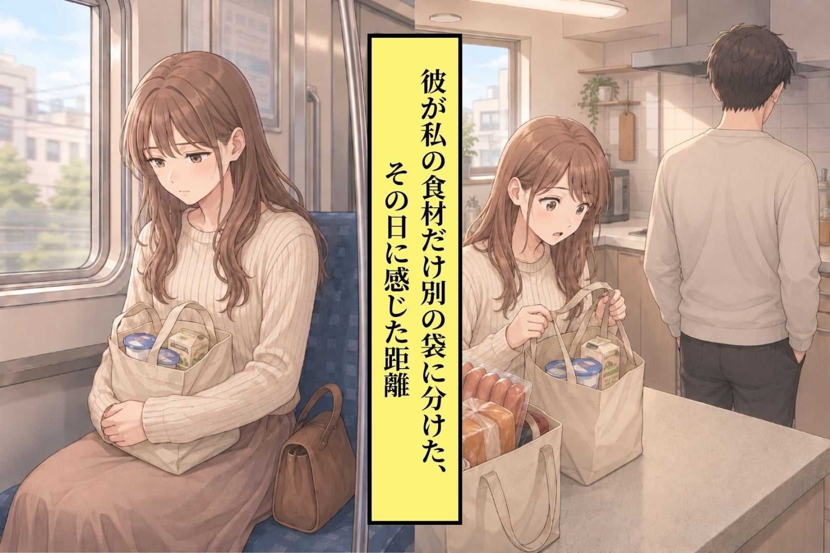 「それは分けておいて」彼が私の食材だけ別の袋に分けた、その日に感じた距離