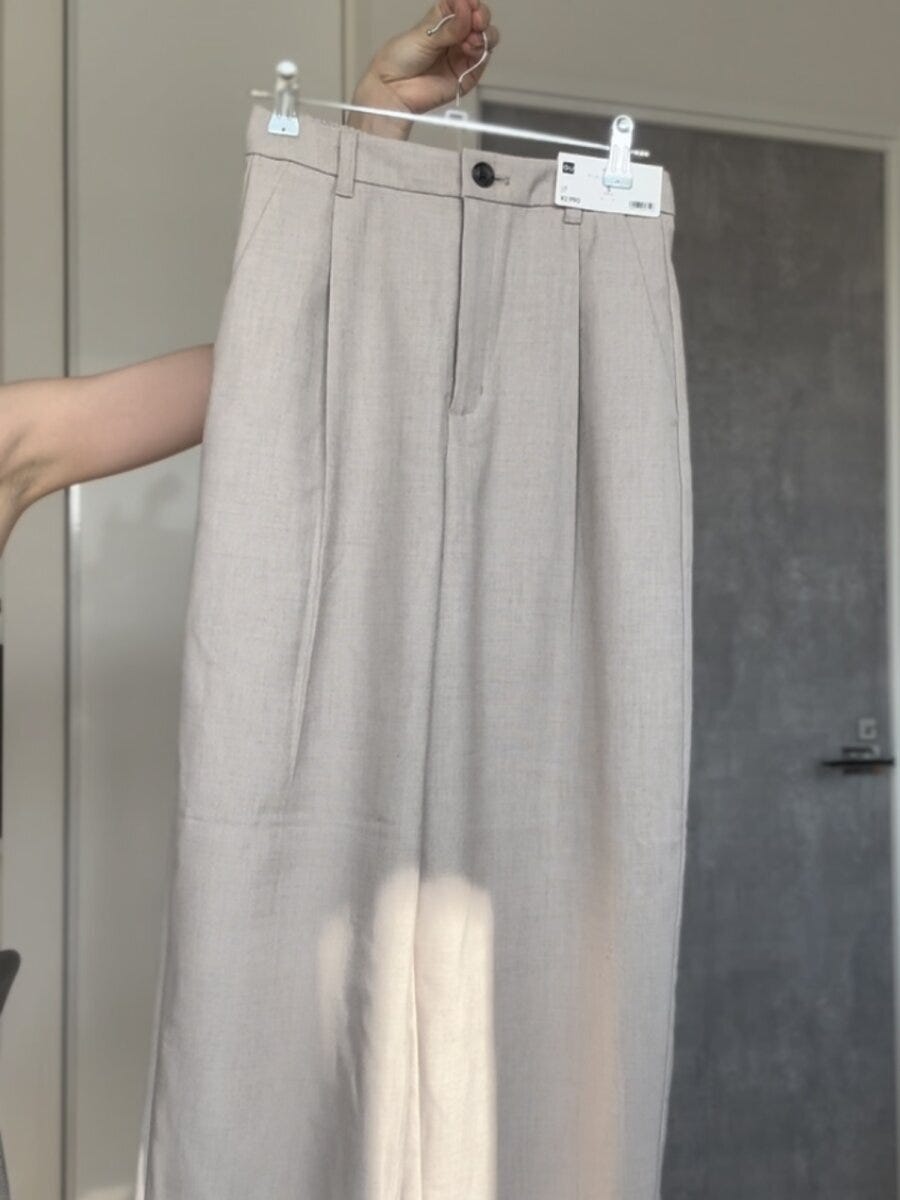 GUワイドテーパードアンクルパンツ