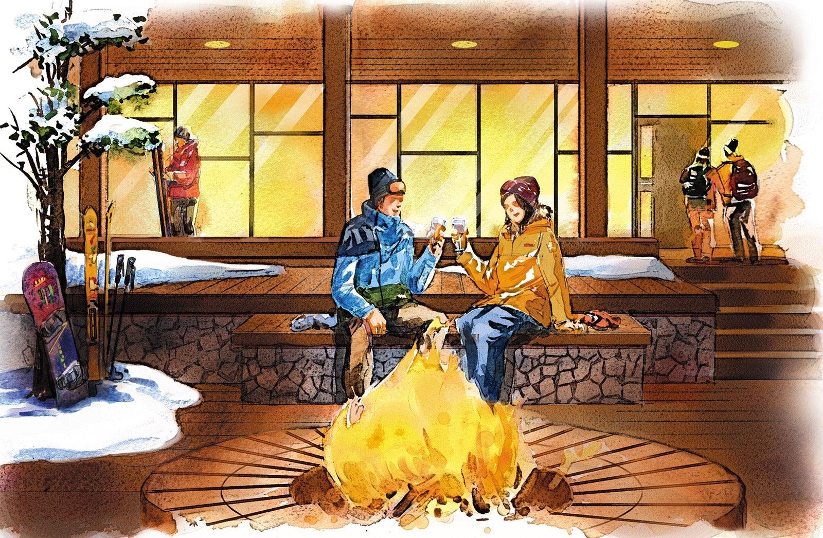 ファイヤープレイス　滞在イメージ／画像提供：星野リゾート