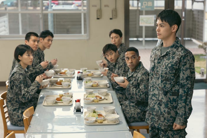 石井杏奈、渡辺碧斗、前田拳太郎、犬飼貴丈、前田旺志郎、草間リチャード敬太、神尾楓珠「PJ ~航空救難団~」第1話(C)テレビ朝日