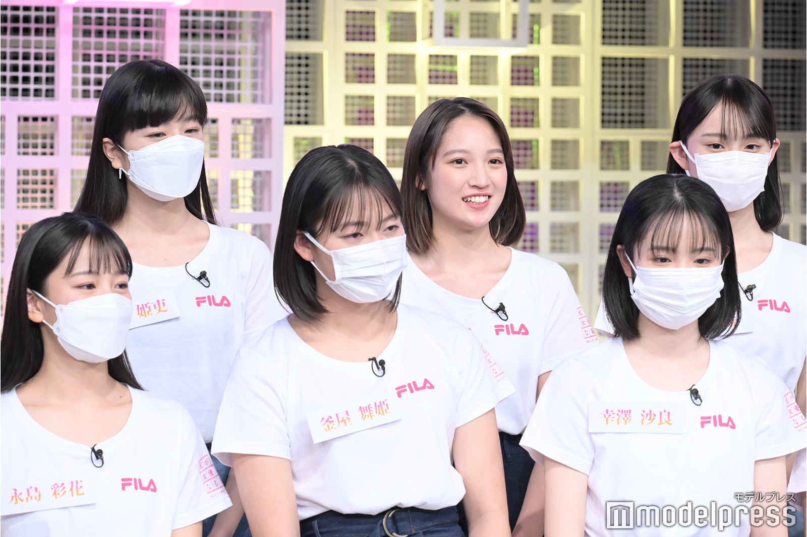 （前列左から）永島彩花、釜屋舞姫、幸澤沙良（後列左から）市野姫吏、高橋桃子、田村藍 （C）モデルプレス