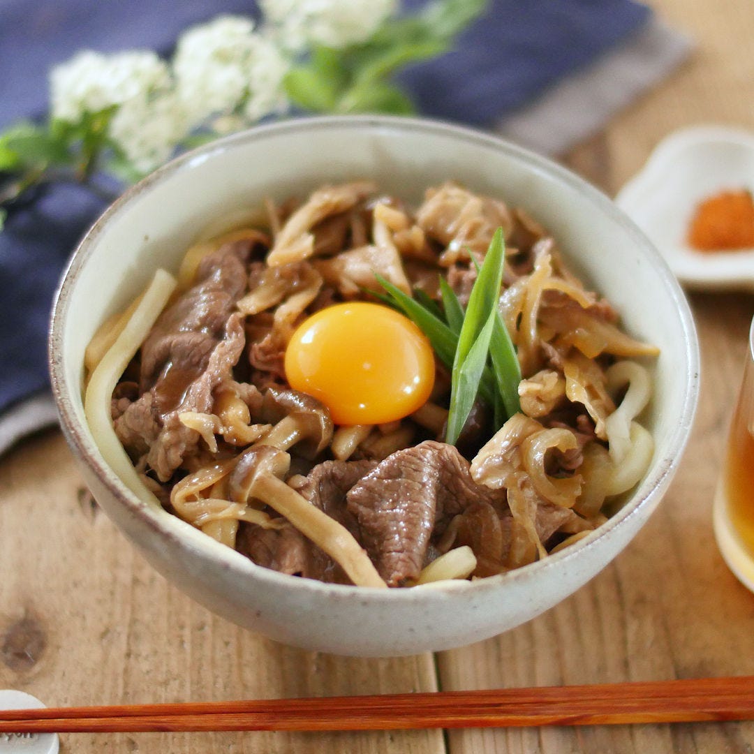 【すぐ麺】うまみが詰まった。牛すき釜玉うどん