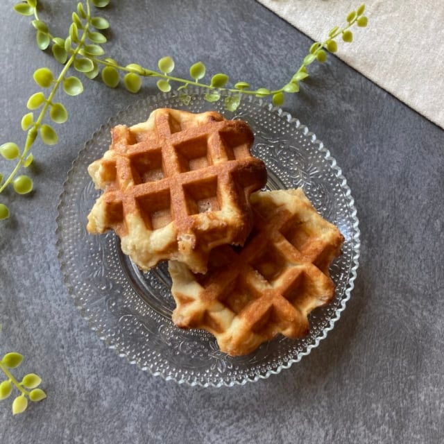 トースターで焼いた業務スーパーのベルギーワッフル