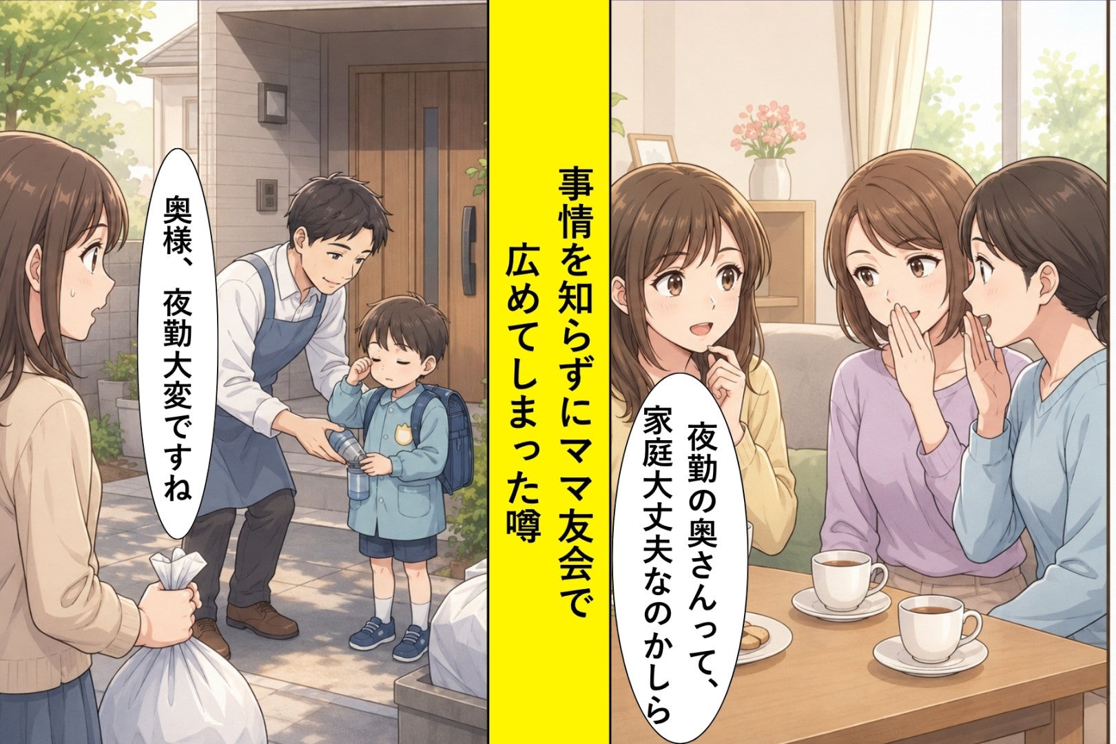 『夜勤の奥さんって、家庭大丈夫なのかしら』と噂した私→ゴミ出しで見た夫の姿に頭が下がった話
