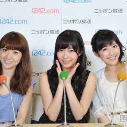 「AKB48のオールナイトニッポン」に出演する（左から）大島優子、指原莉乃、渡辺麻友