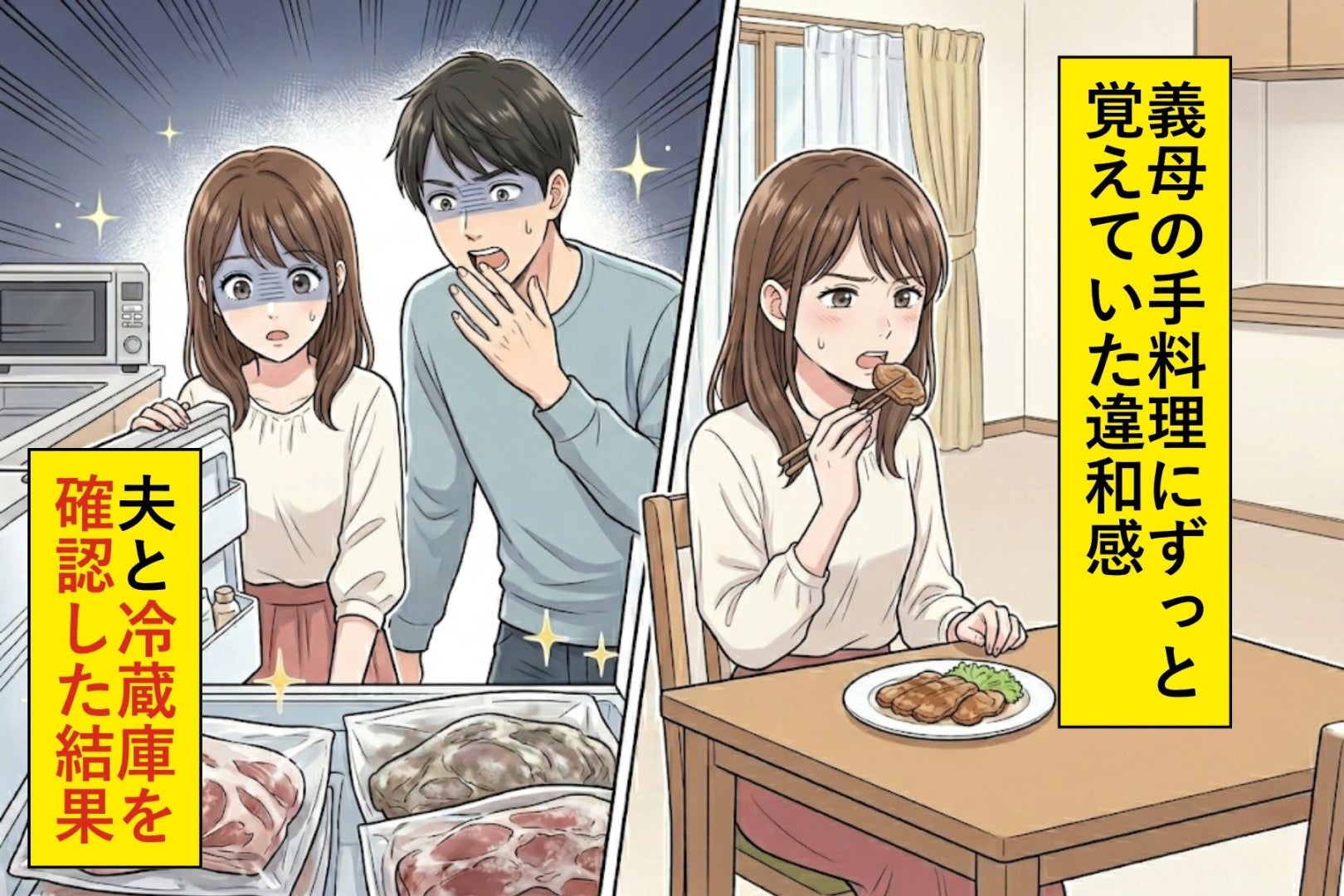 義母の手料理にずっと覚えていた違和感→夫と冷蔵庫を確認した結果