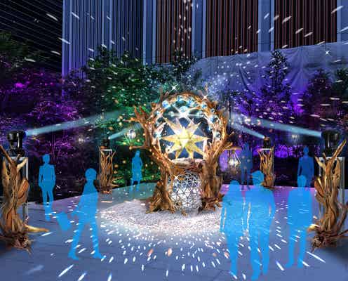 「NIHONBASHI-星降ル森」流星と光が連動するアート 星が降り注ぐロマンチックな演出も