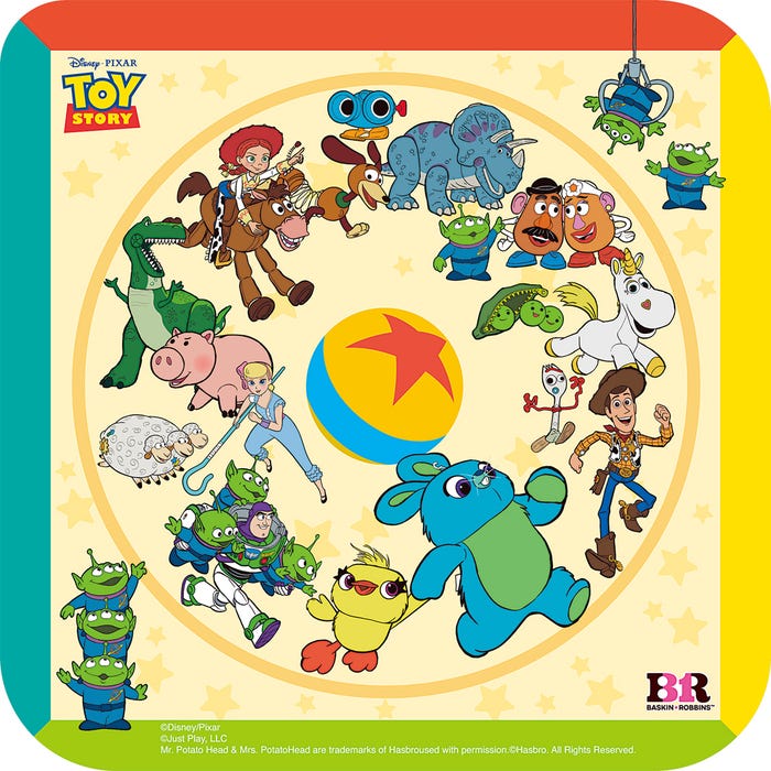 台紙にもキャラクターが(C)Disney/Pixar (C)Disney/Pixar MR. POTATO HEAD(R)and MRS. POTATO HEAD(R)are registered trademarks of Hasbro, Inc. Used with permission.(C)Hasbro, Inc. All Rights Reserved.