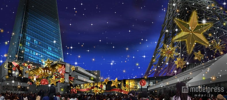 煌めくイルミがムードを演出、東京スカイツリータウンがXmas仕様に