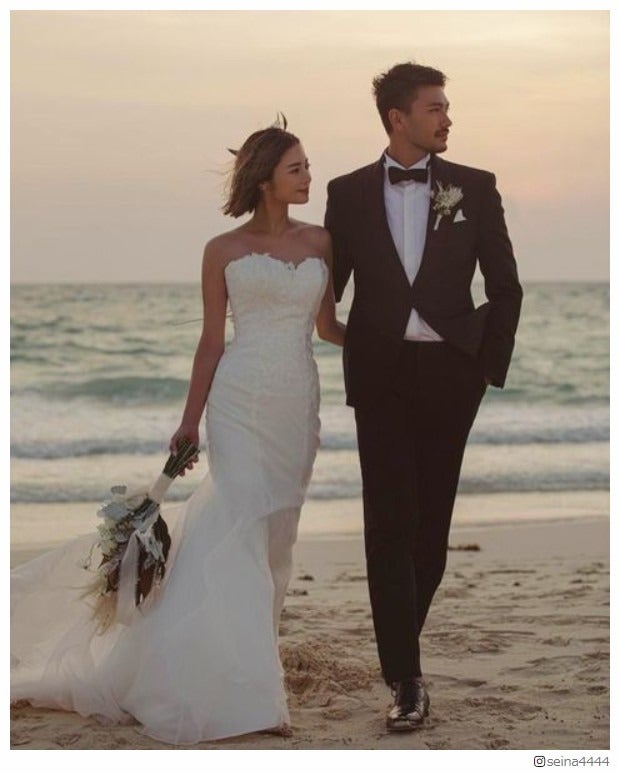 「テラハ」島袋聖南＆石倉ノア、“2年越し”挙式報告 ウエディングドレス＆タキシード姿の2ショットに反響「美しすぎる」「感動」