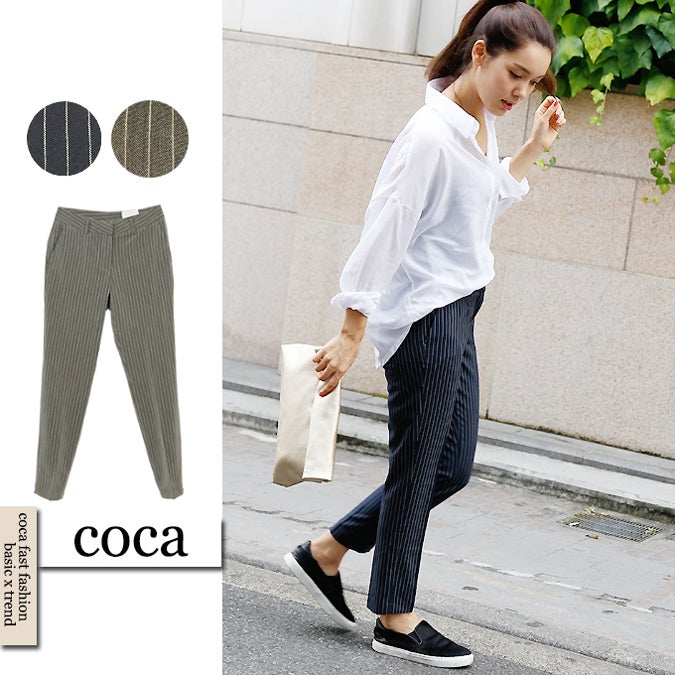 ストライプセンタープレスパンツ「coca」5,990円(税込)