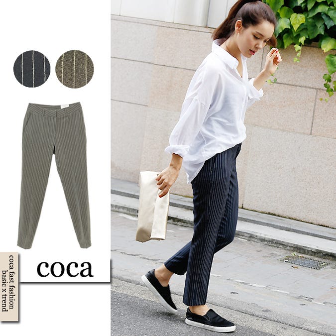 ストライプセンタープレスパンツ「coca」5,990円(税込)