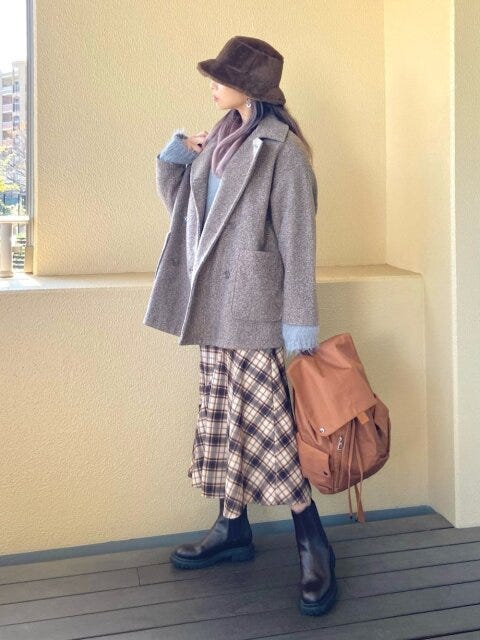 冬のブラウンコーデ