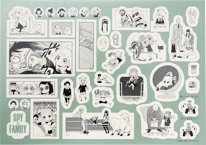 「SPY×FAMILY」原作絵ステッカー(C)MEN’S NON-NO 2024年1・2月合併号/集英社(C)遠藤達哉/集英社