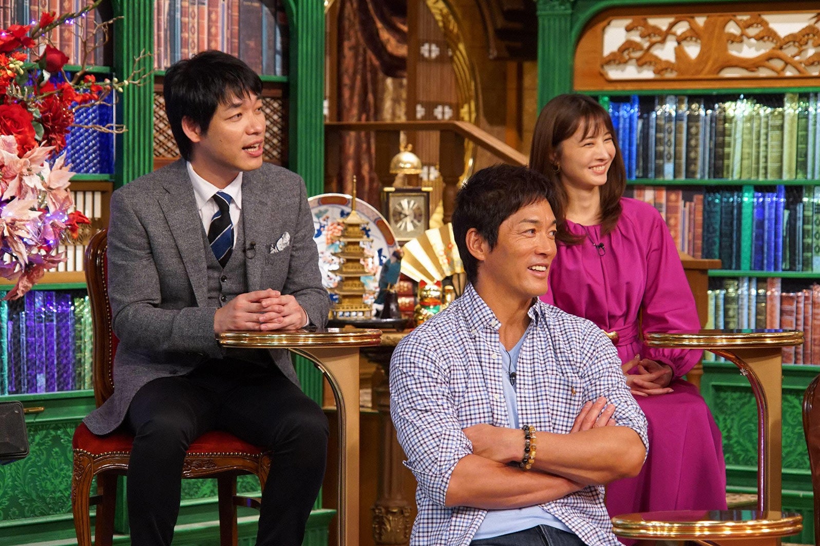 川島明、長嶋一茂、大石絵理（C）フジテレビ