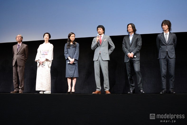 映画「春を背負って」完成披露試写舞台挨拶の様子