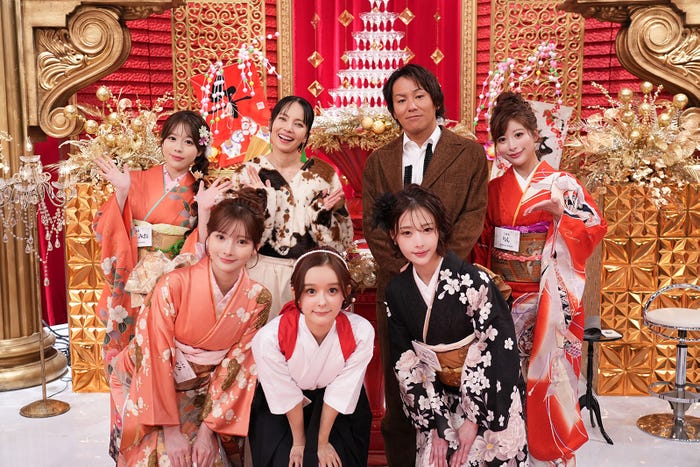 (上段左から時計回りに)桜咲みお、ベッキー、狩野英孝、りん、天海りこ、たまごあゆみ、まみ(提供写真)