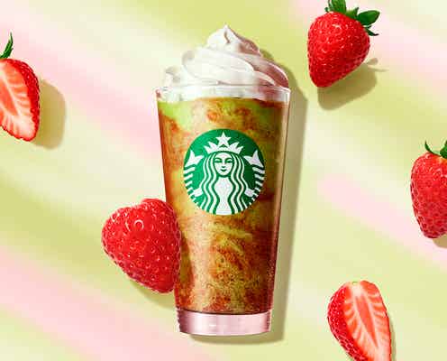 【スタバ新作メニュー】「抹茶 イチゴ クリーム フラペチーノ」甘酸っぱいいちご×ほろ苦抹茶のハーモニーを楽しむ一杯